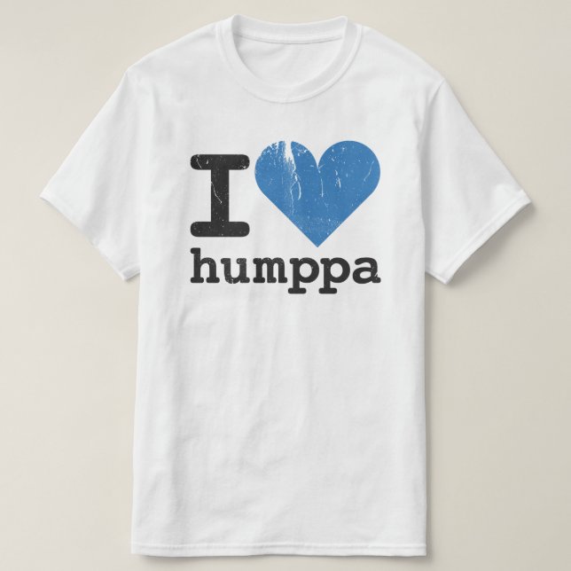 Amo la camiseta del valor azul de Humppa (Diseño del anverso)