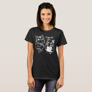 Amo la camiseta divertida de los gatos Bonnie y