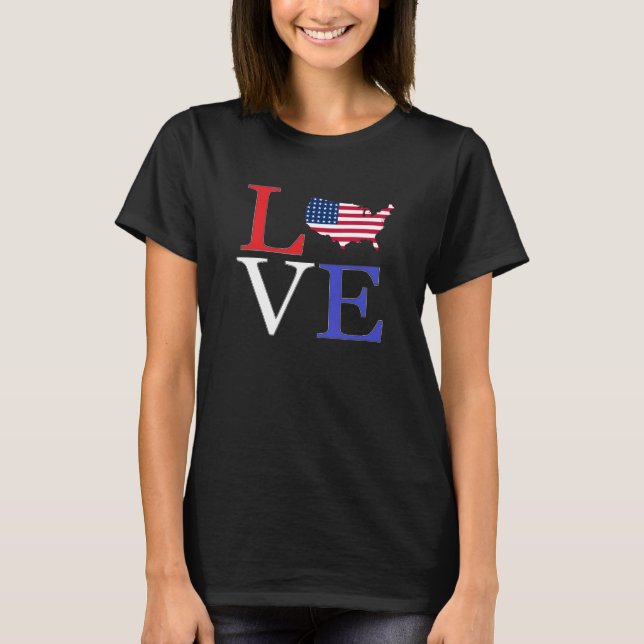 Amo la camiseta estadounidense (Anverso)
