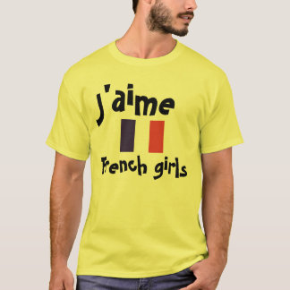 Amo la camiseta francesa de los chicas
