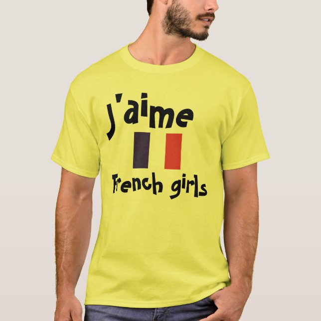 Amo la camiseta francesa de los chicas (Anverso)