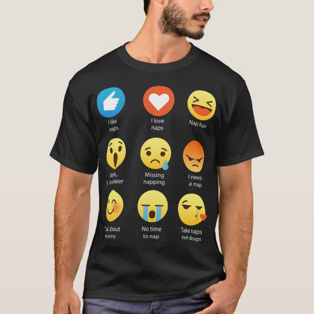 Amo la camiseta gráfica divertida de los Emoticons (Anverso)