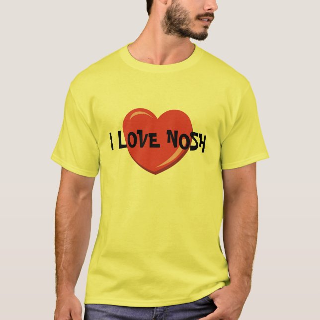 AMO la CAMISETA jídish de la CONSUMICIÓN del NOSH (Anverso)
