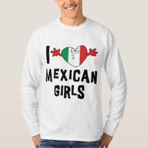 Amo la camiseta larga de la manga de los chicas