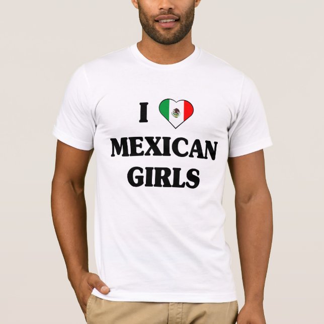 Amo la camiseta mexicana de los chicas (Anverso)