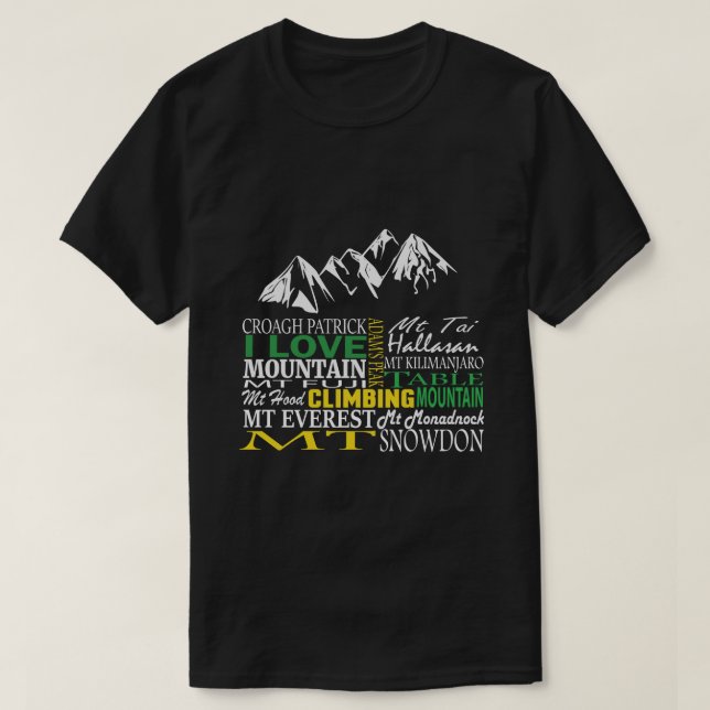 Amo la camiseta negra de la escalada (Diseño del anverso)