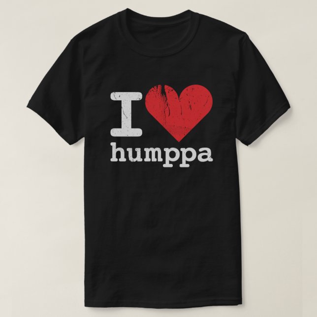 Amo la camiseta oscura básica de Humppa (Diseño del anverso)