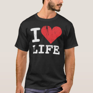 Amo la camiseta oscura básica de la vida
