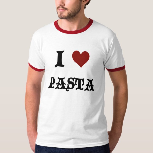 Amo la camiseta para hombre de las pastas (Anverso)