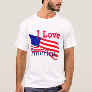 Amo la camiseta patriótica de la bandera american