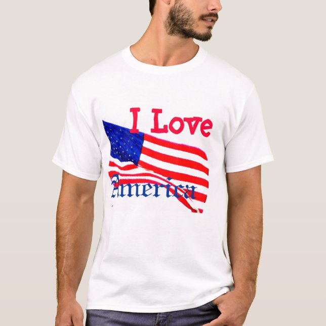 Amo la camiseta patriótica de la bandera americana (Anverso)