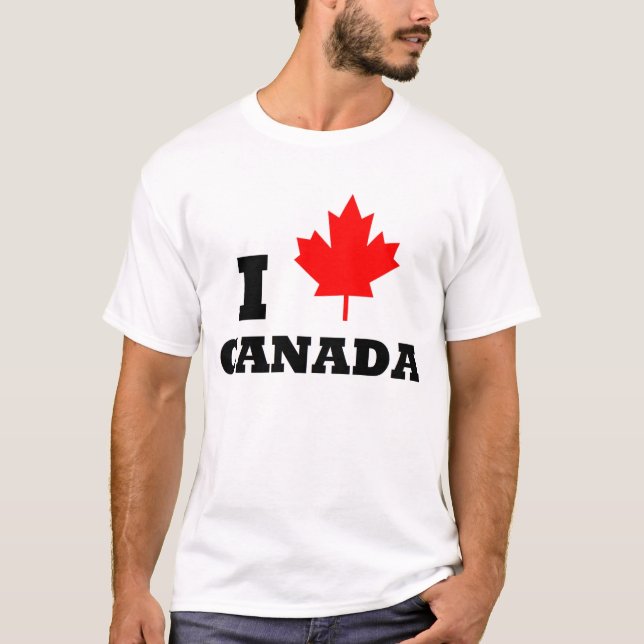 Amo la camiseta roja de la hoja de arce de Canadá (Anverso)