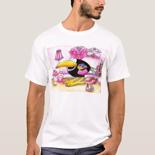Amo la camiseta ROSADA del cuervo (Anverso)