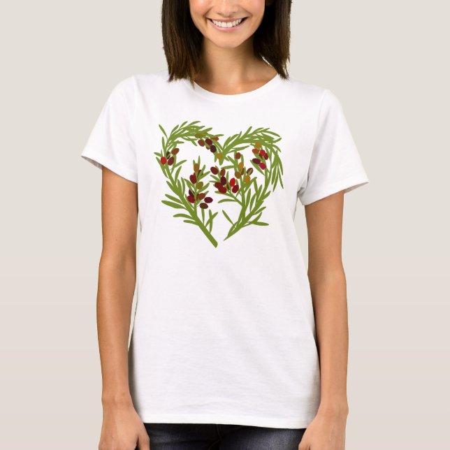 Amo la camiseta verde oliva (Anverso)