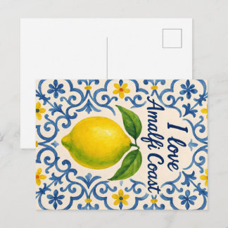 Amo la Costa Amalfitana – Tarjeta Postal Caligráfi
