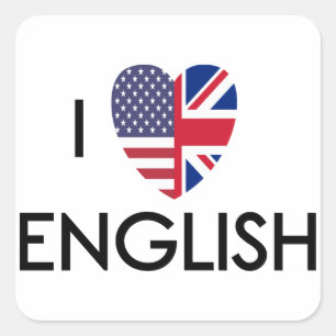 Amo la etiqueta engomada inglesa