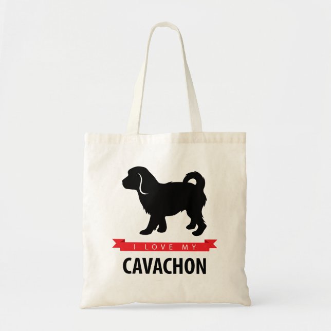 Amo la mi bolsa de asas de Cavachon (Frente)