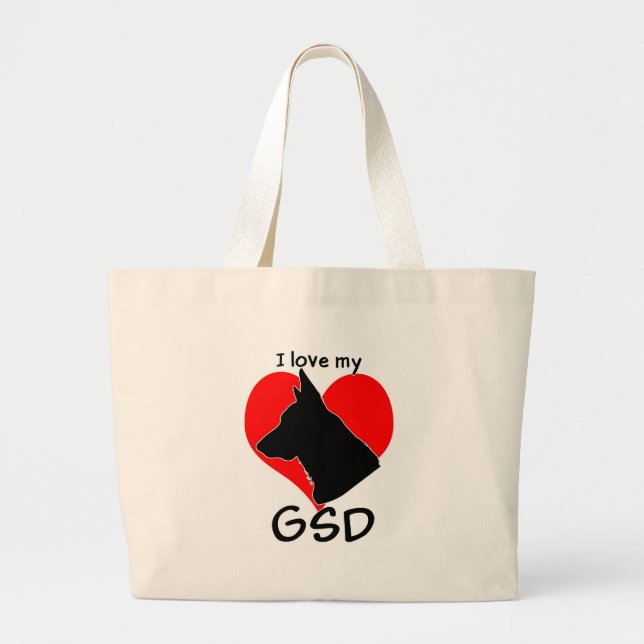 ¡Amo la mi bolsa de asas de GSD! (Frente)