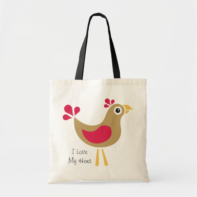 Amo la mi bolsa de asas de las gallinas (Frente)