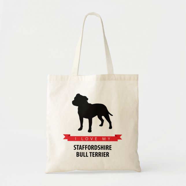 Amo la mi bolsa de asas de Staffordshire bull (Frente)