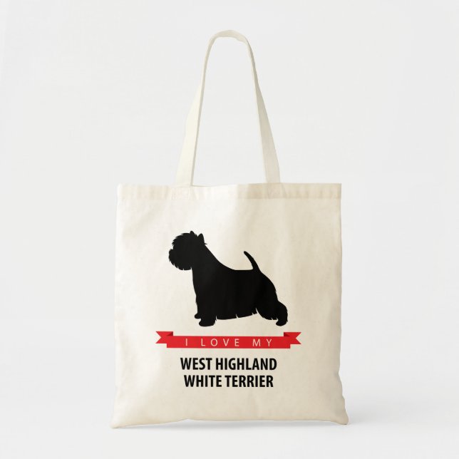 Amo la mi bolsa de asas de Terrier blanco de (Frente)