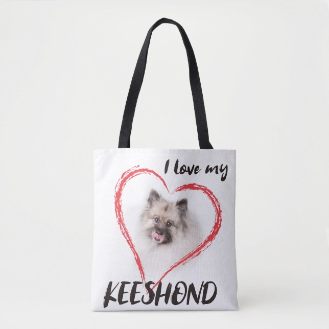 Amo la mi bolsa de asas del keeshond (Anverso)