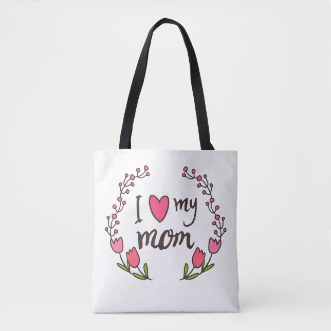 Amo la mi bolsa de asas feliz del día de madre de (Anverso)