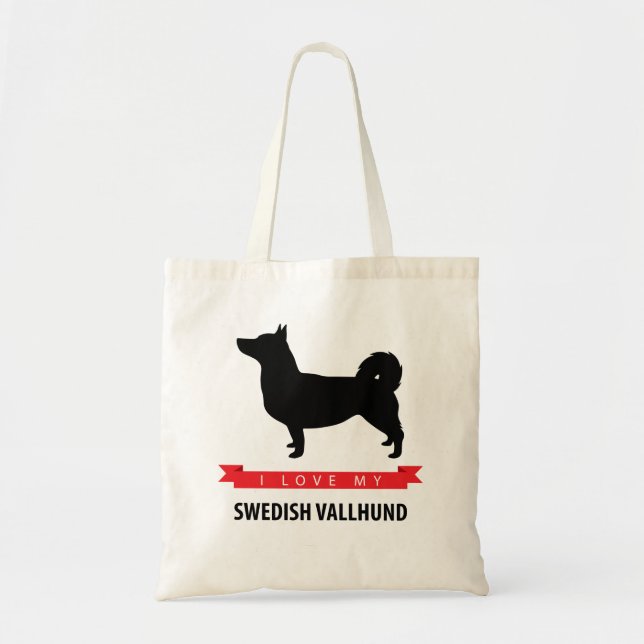 Amo la mi bolsa de asas sueca de Vallhund (Frente)