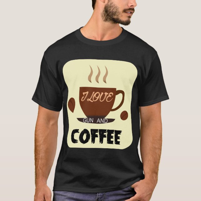 Amo la pistola y la camiseta de café - Audaz estil (Anverso)