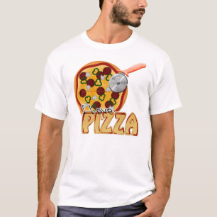 Amo la pizza - camiseta destruida