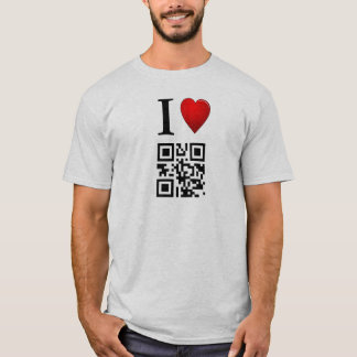 Amo la plantilla de la camiseta del código de QR