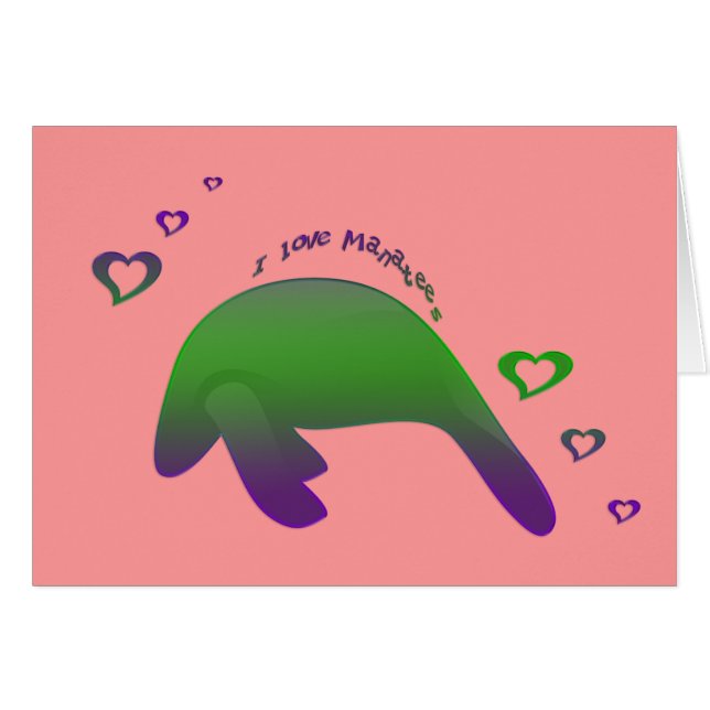 Amo la púrpura verde de los Manatees - modificada (Anverso (Horizontal))