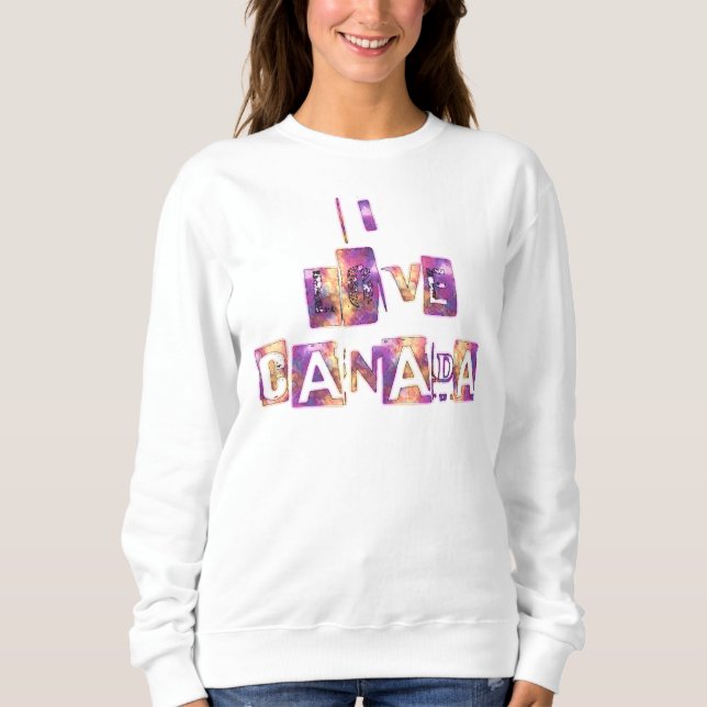 Amo la sudadera básica femenina de Canadá (Anverso)