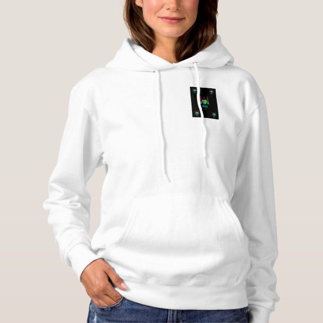 Amo la sudadera con capucha blanca de la (Anverso)