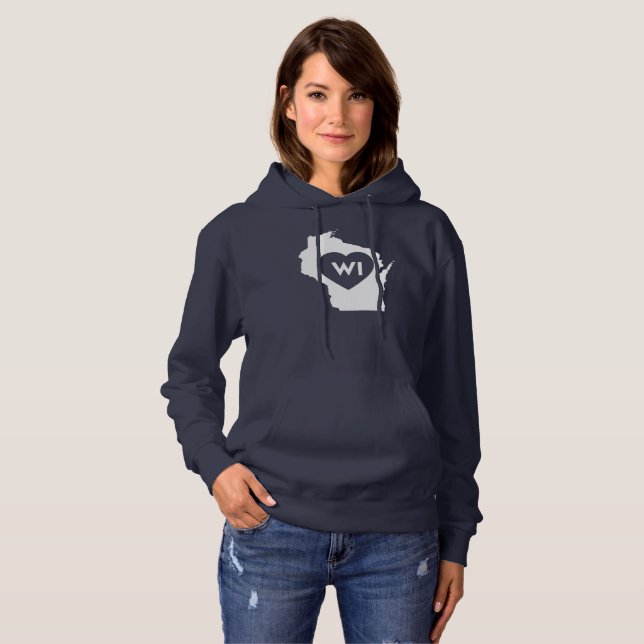 Amo la sudadera con capucha de las mujeres del (Anverso completo)