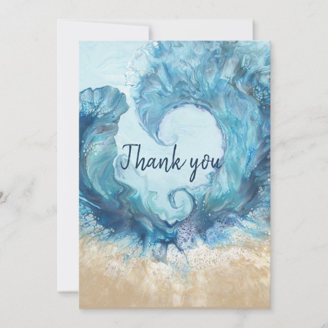 Amo la tarjeta de agradecimiento de la playa (Anverso)