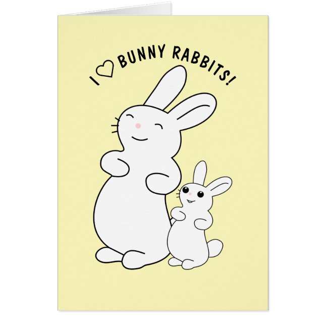 Amo la tarjeta de conejos de conejo (Frente)