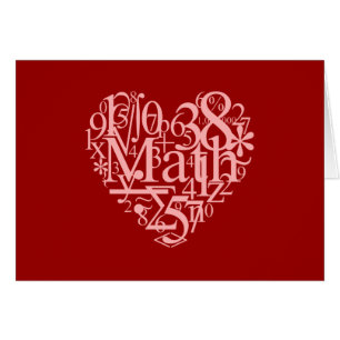 Amo la tarjeta de la matemáticas