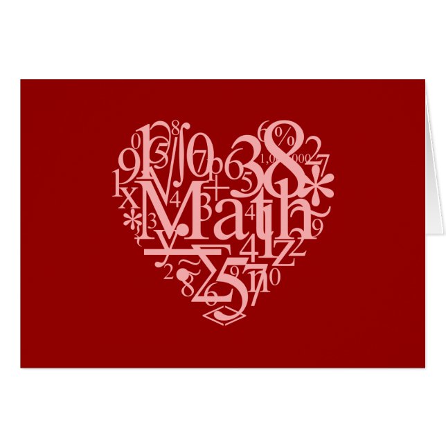 Amo la tarjeta de la matemáticas (Anverso (Horizontal))