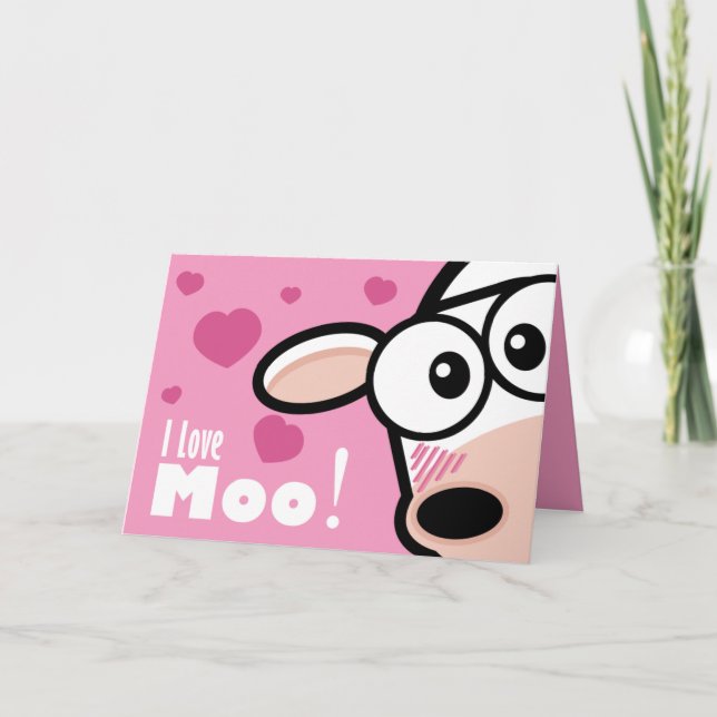 Amo la tarjeta de Moo Valentine (Anverso)