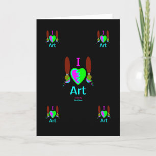 Amo la tarjeta de saludo vertical Art