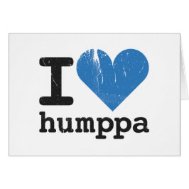 Amo la tarjeta plegable azul Humppa