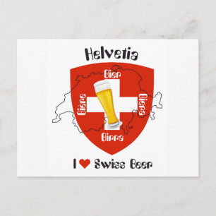 Amo la tarjeta postal de cerveza suiza
