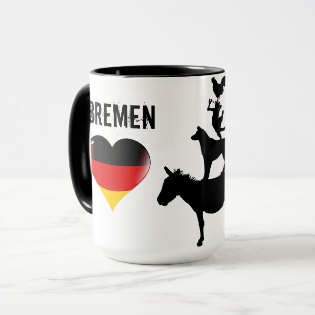 Amo la taza de Bremen con los cuatro músicos (Anverso izquierdo)