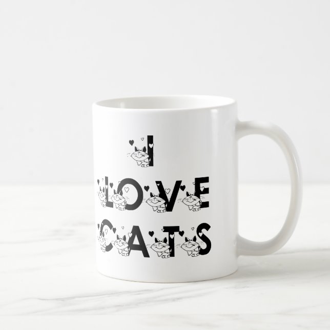 Amo la taza de café de los gatos (Derecha)