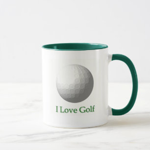 Amo la taza de café del diseño del golf