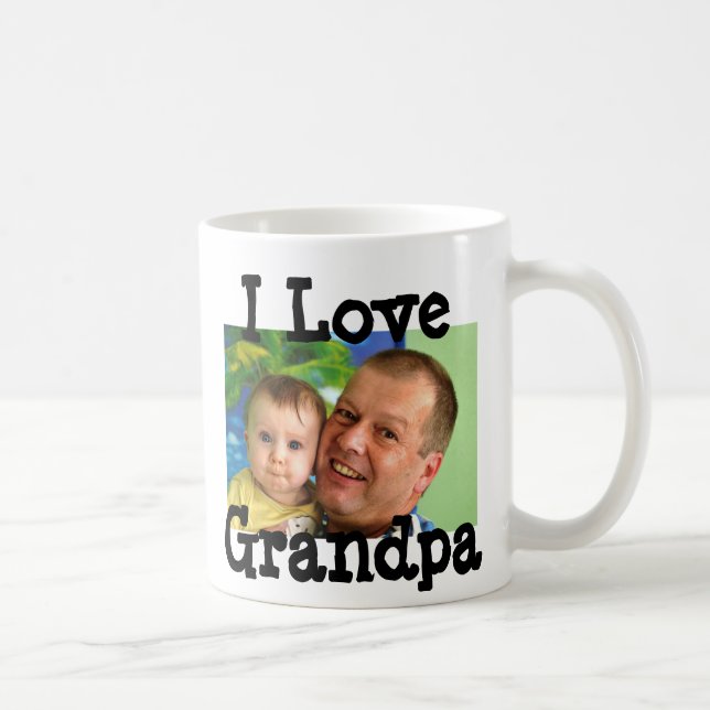 Amo la taza de café personalizada abuelo (Derecha)