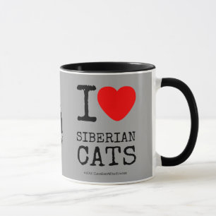 Amo la taza de café siberiana de los gatos