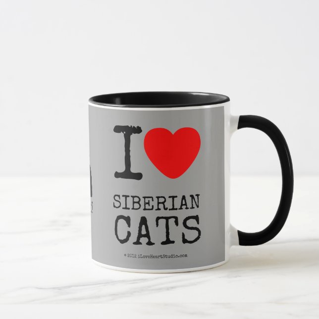 Amo la taza de café siberiana de los gatos (Derecha)