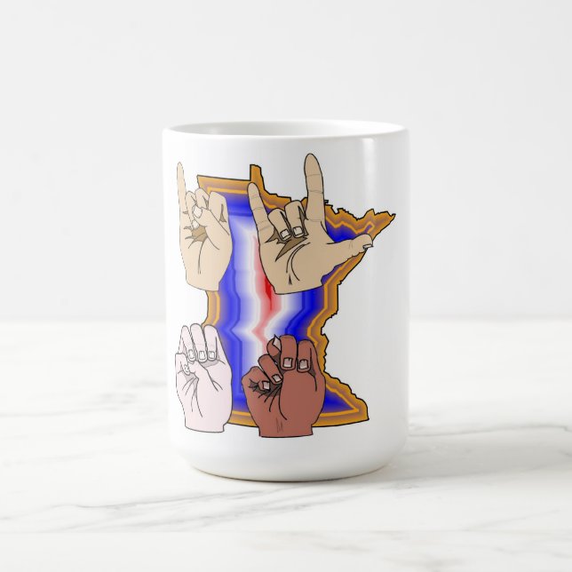 AMO LA TAZA DE LA BEBIDA DEL LENGUAJE DE SIGNOS DE (Centro)
